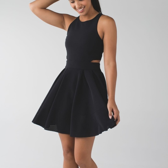 Lululemon Away Dress Perforated Cut Out Flare - Picture 2 of 6